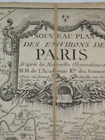 carta antigua mapa paris y sus alrededores  1777  - 80x52 cms  ----  750 €