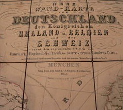 mapa alemania 4 partes  1851 , 90x90 - 300 €