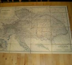 mapa entelado imperio austria  1880  - 80 x60 cm ----  300 €