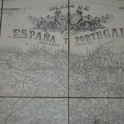 mapa españa entelado 1875- 162cmx123cm - 1.200 €